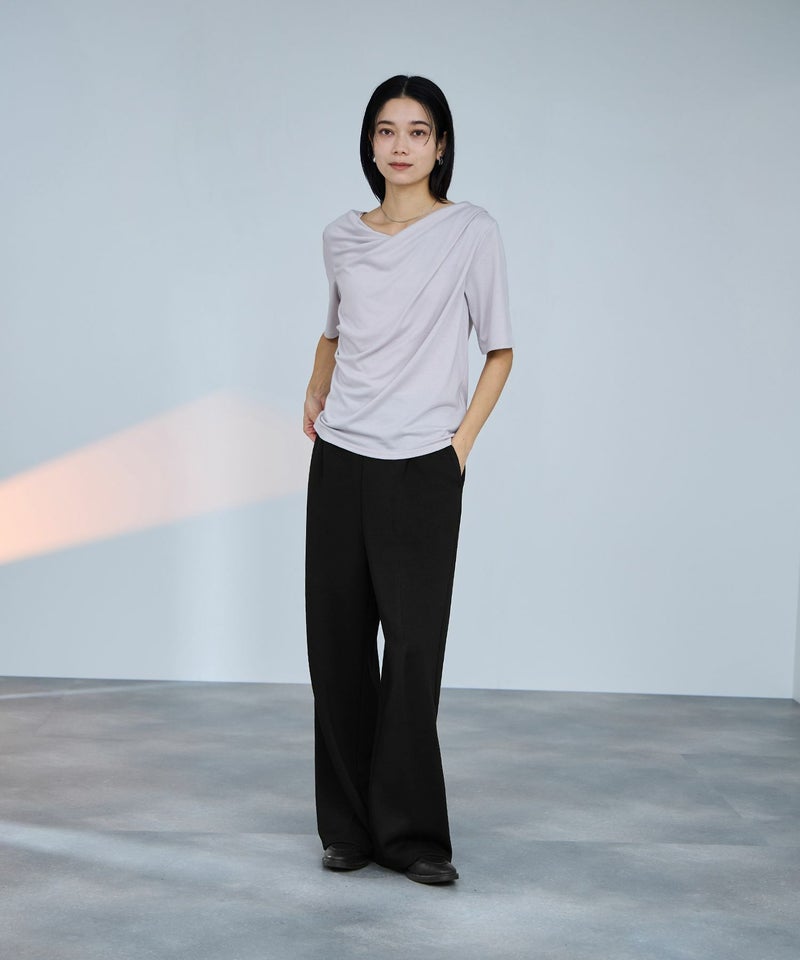 milli de l'air パフィバック 裏フリースダンボールニット ワイドパンツ レディース商品画像-7