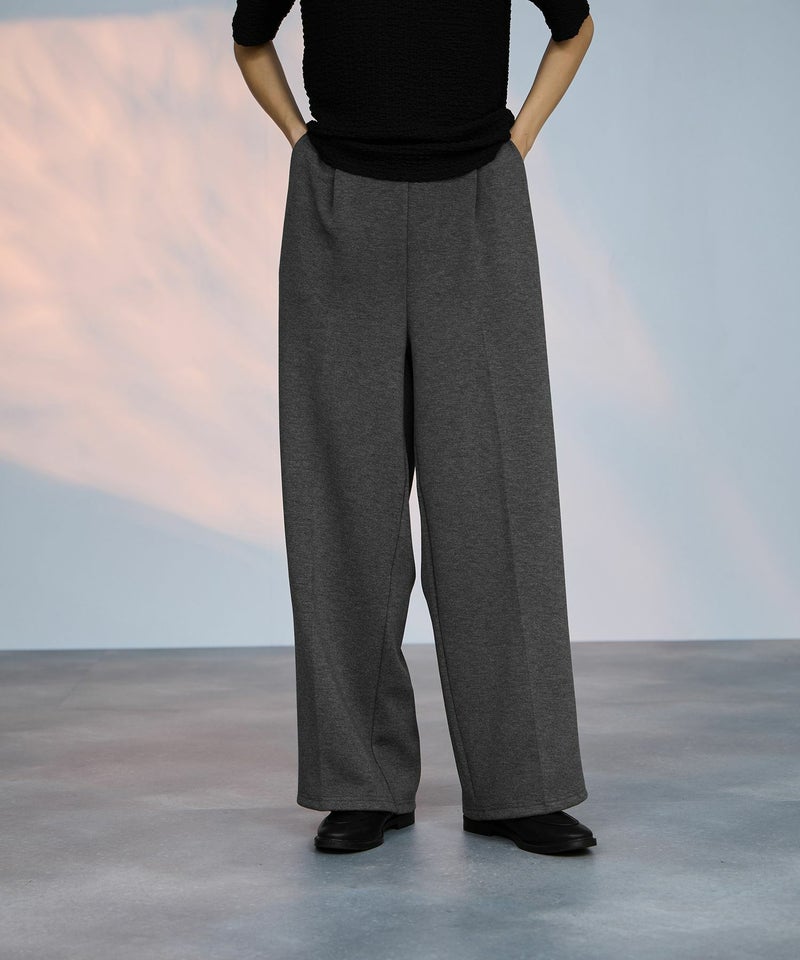 milli de l'air  パフィバック 裏フリースダンボールニット ワイドパンツ レディース商品画像-8