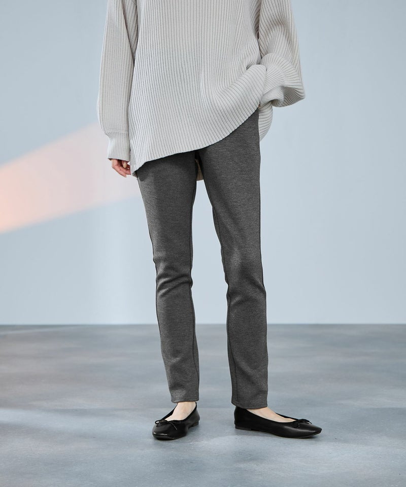 milli de l'air パフィバック 裏フリースダンボールニット スリムパンツ レディース商品画像-2