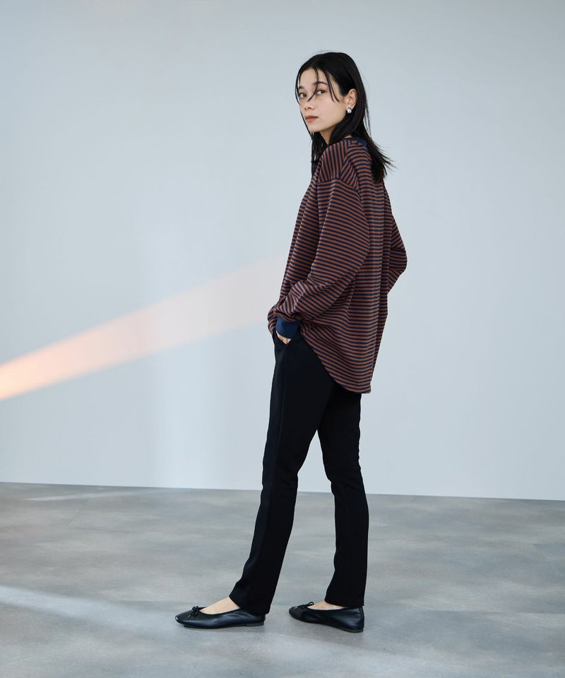 milli de l'air パフィバック 裏フリースダンボールニット スリムパンツ レディース商品画像-6