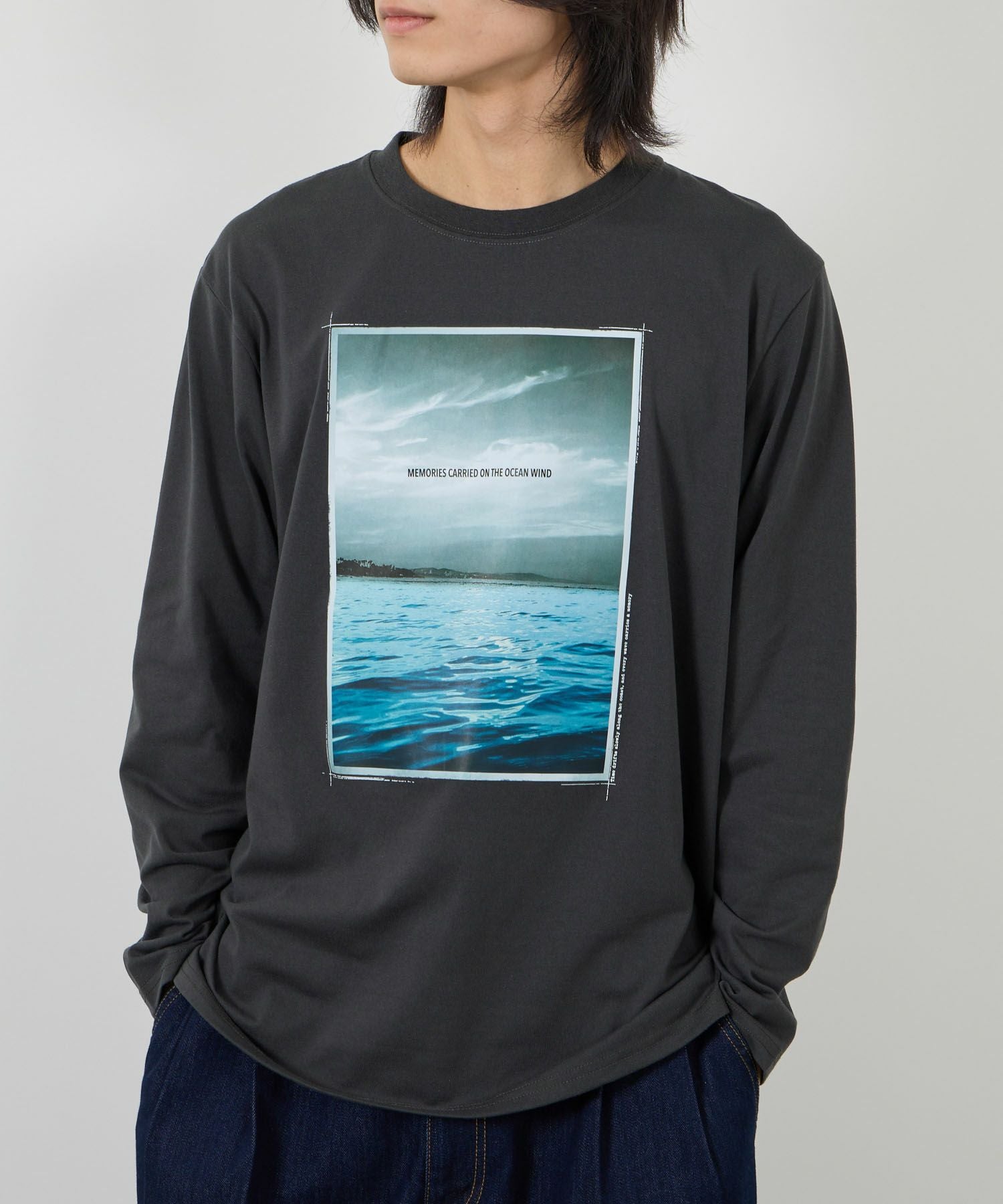 T-GRAPHICS フォトプリント長袖Tシャツ メンズ