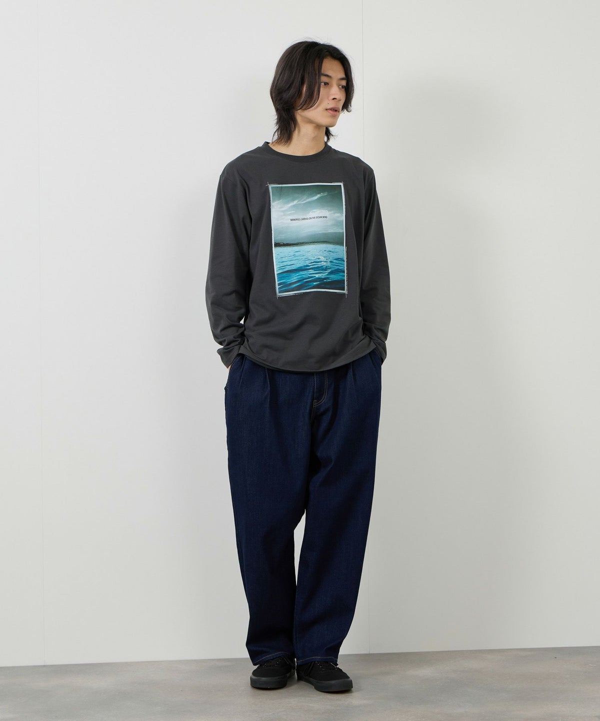 T-GRAPHICS フォトプリント長袖Tシャツ メンズ