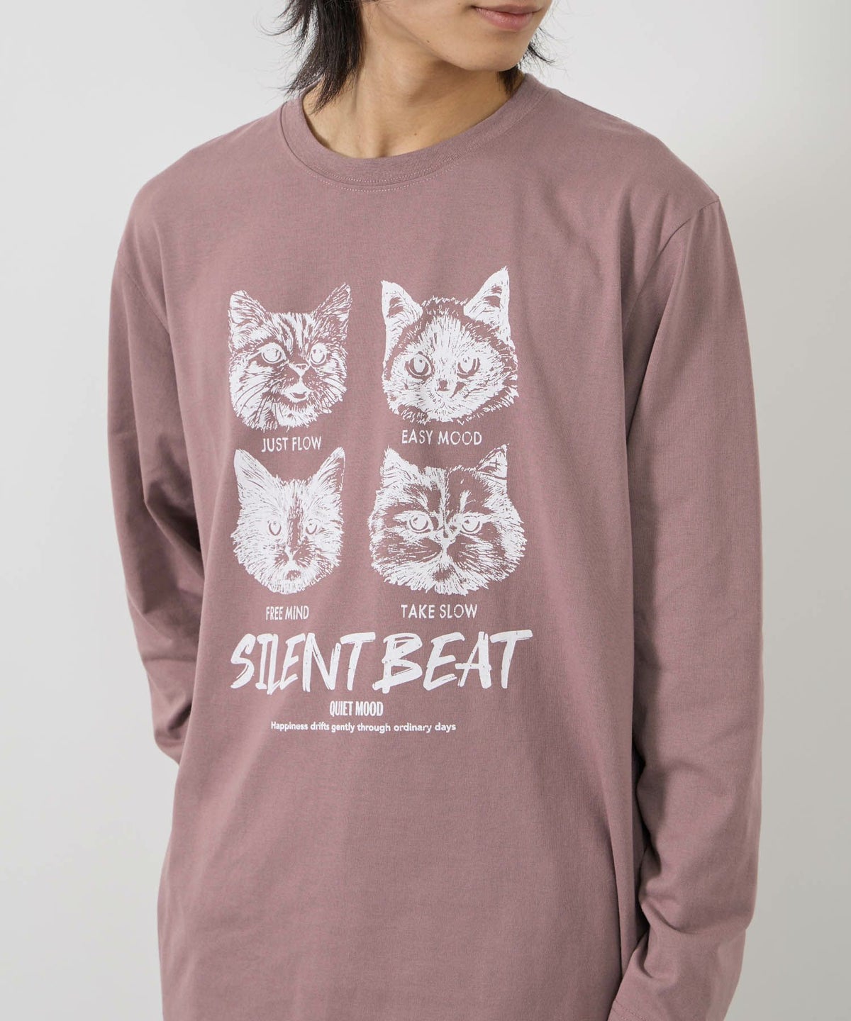 T-GRAPHICS アニマルプリント長袖Tシャツ メンズ