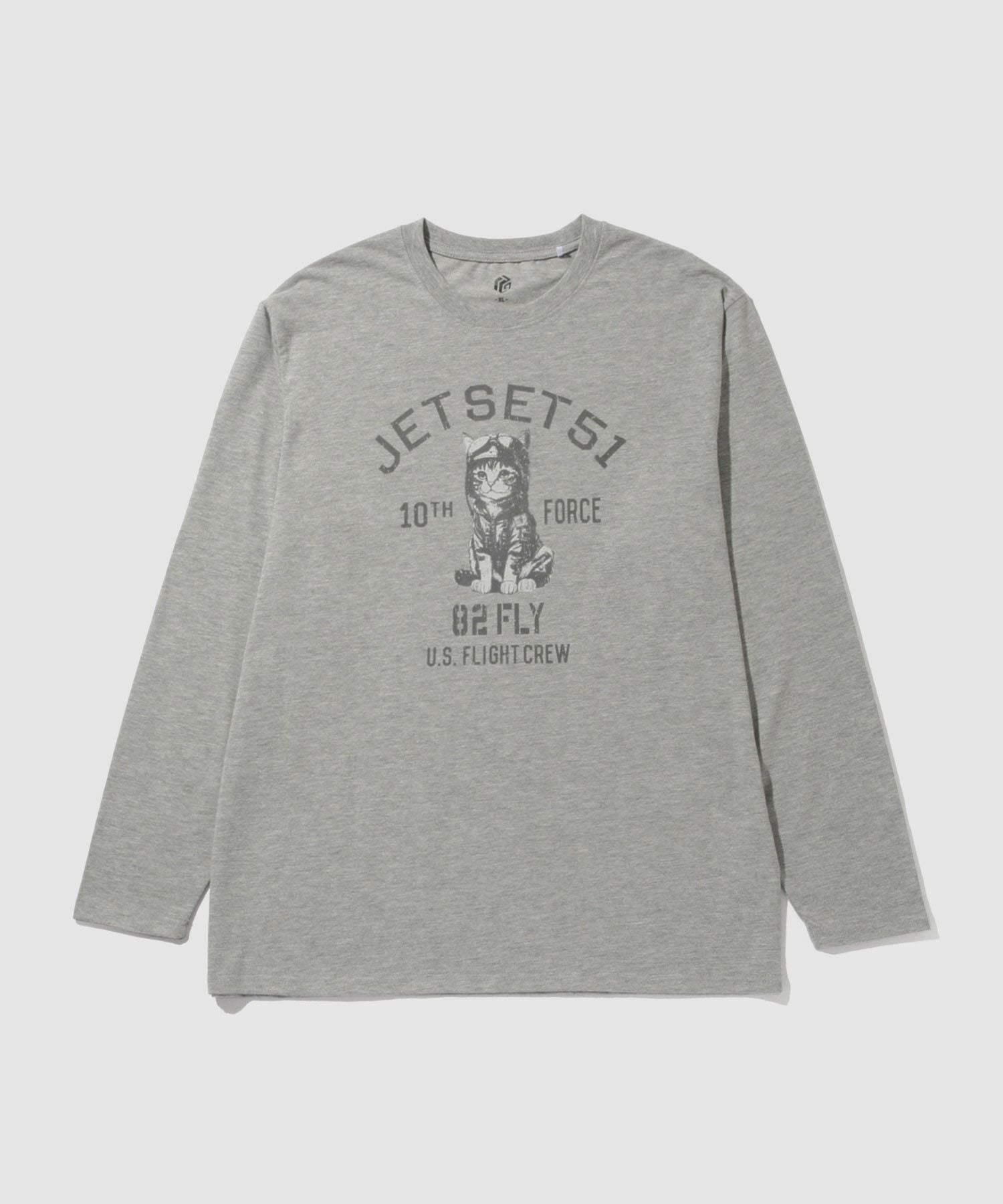T-GRAPHICS アニマルプリント長袖Tシャツ メンズ