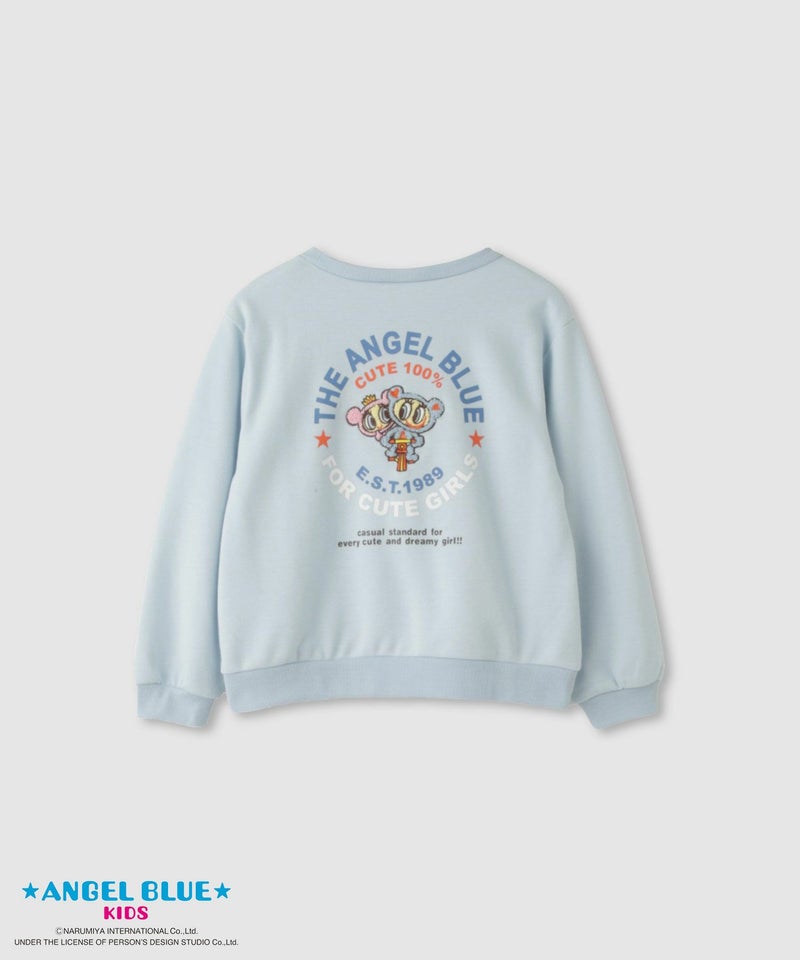 ANGEL BLUE  ポンチ素材刺繍プリントトレーナー キッズ商品画像-1