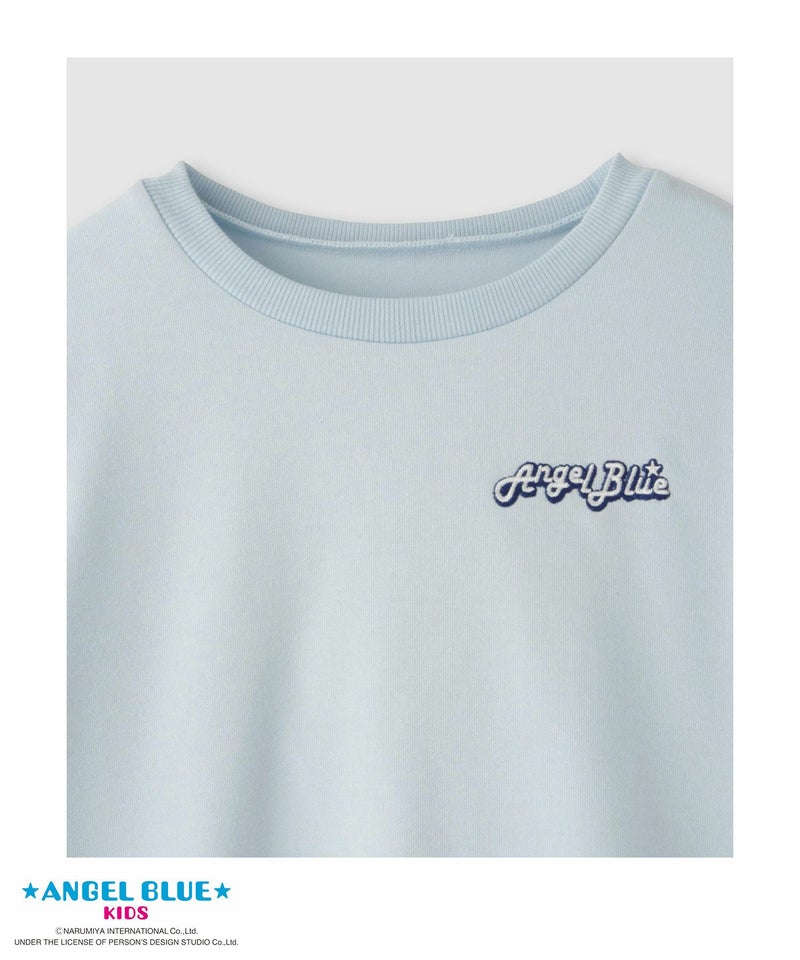 ANGEL BLUE  ポンチ素材刺繍プリントトレーナー キッズ商品画像-3