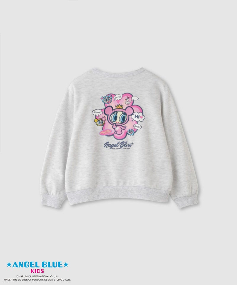 ANGEL BLUE  ポンチ素材花プリントトレーナー キッズ商品画像-1