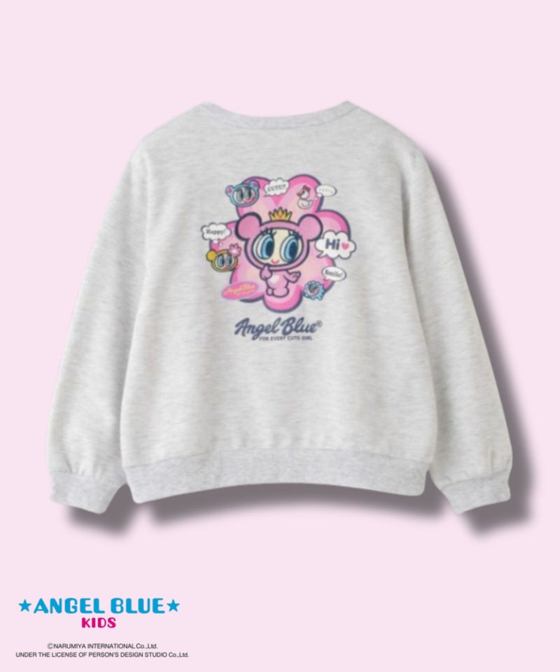 ANGEL BLUE  ポンチ素材花プリントトレーナー キッズ商品画像-1