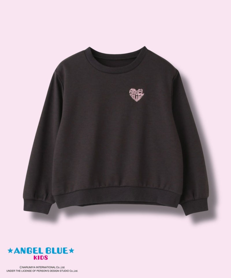 ANGEL BLUE ポンチ素材ハートプリントトレーナー キッズ商品画像-2