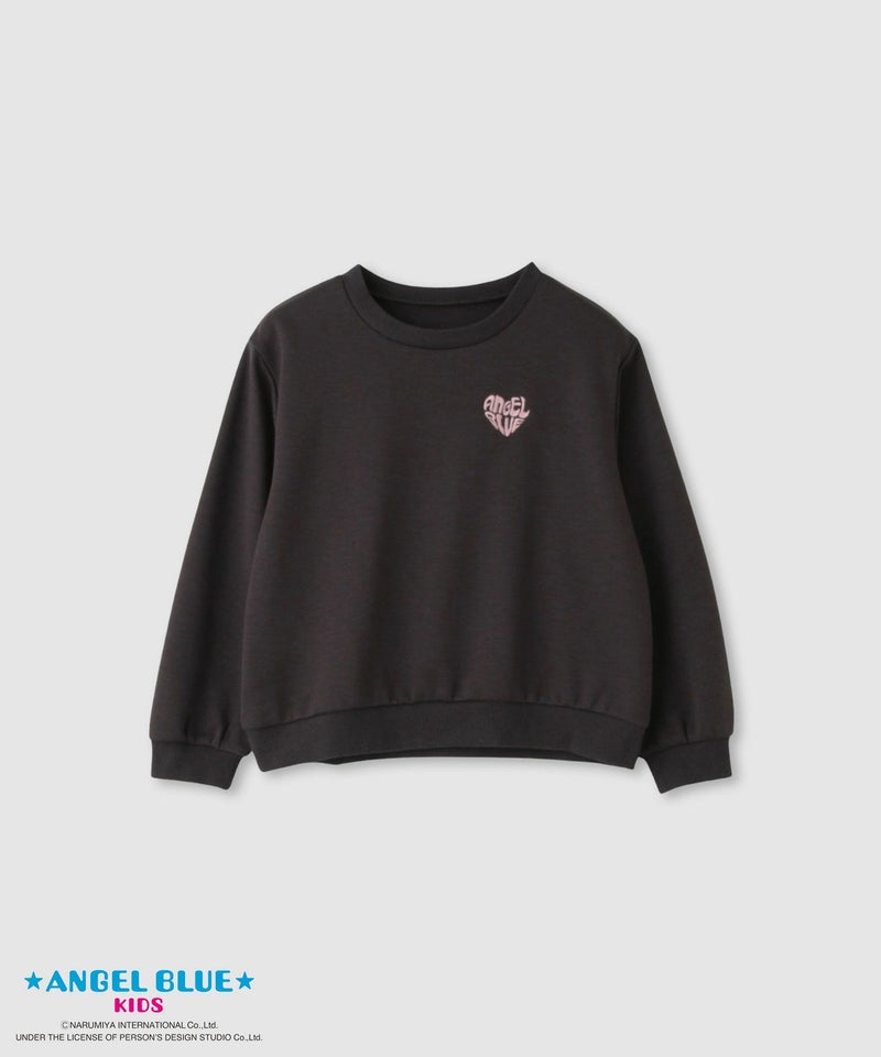 ANGEL BLUE ポンチ素材ハートプリントトレーナー キッズ商品画像-2