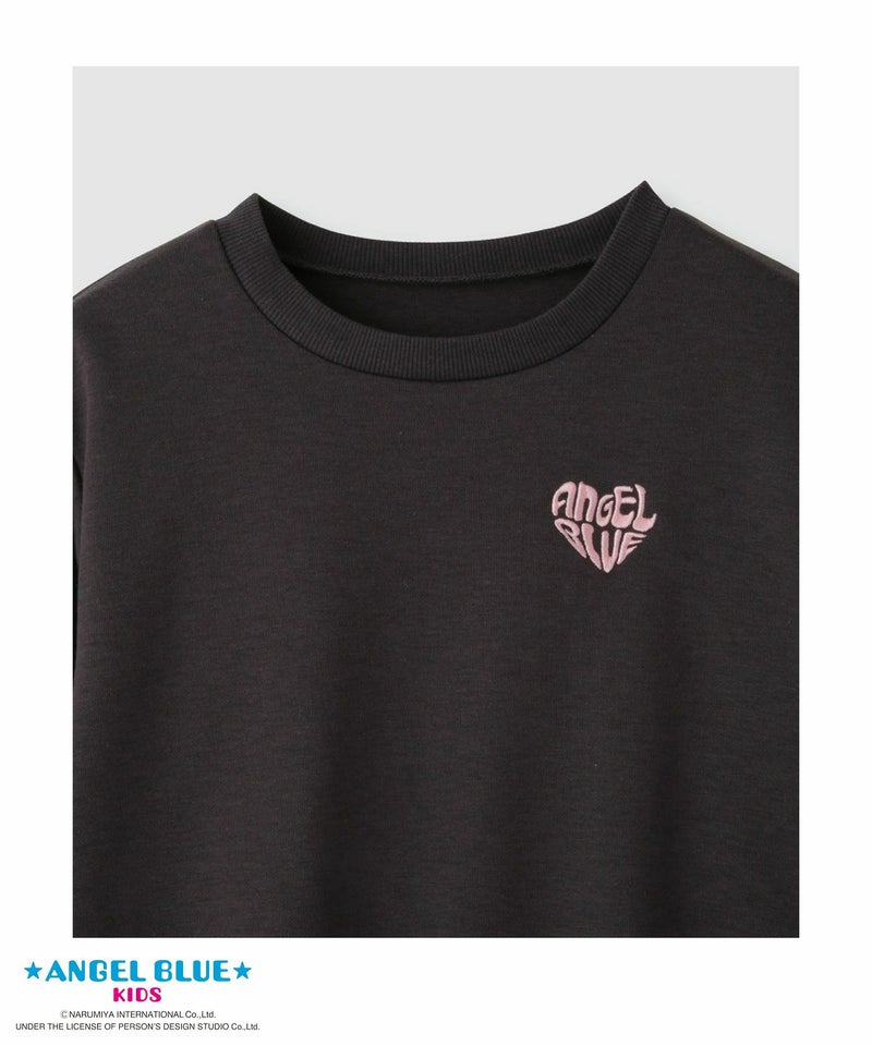 ANGEL BLUE  ポンチ素材ハートプリントトレーナー キッズ商品画像-3