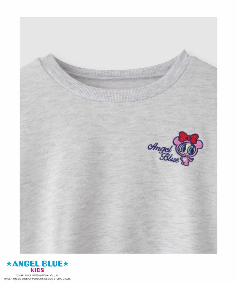 ANGEL BLUE  ポンチ素材刺繍プリントトレーナー キッズ商品画像-3