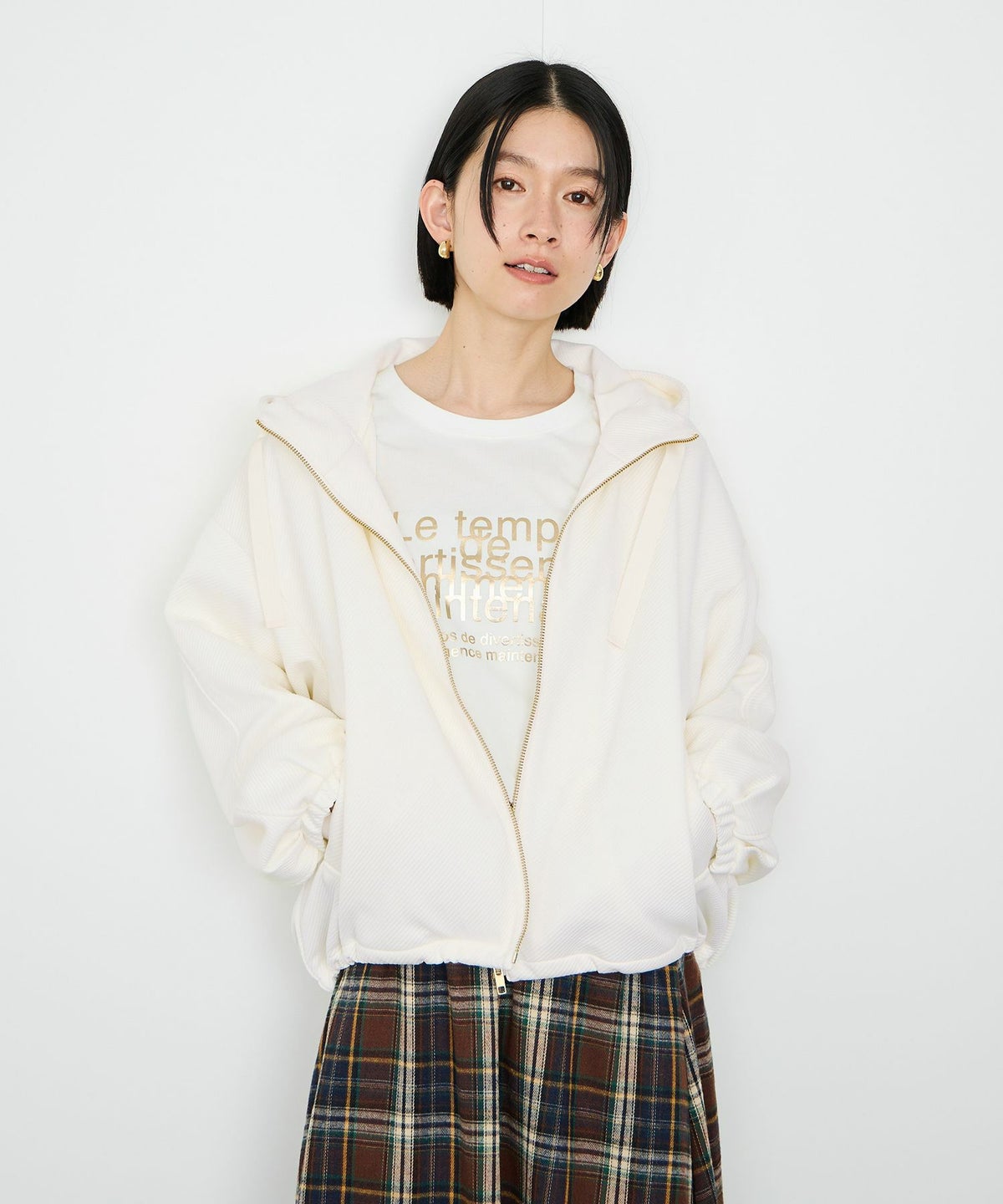 Idnes カルゼフードブルゾン レディース