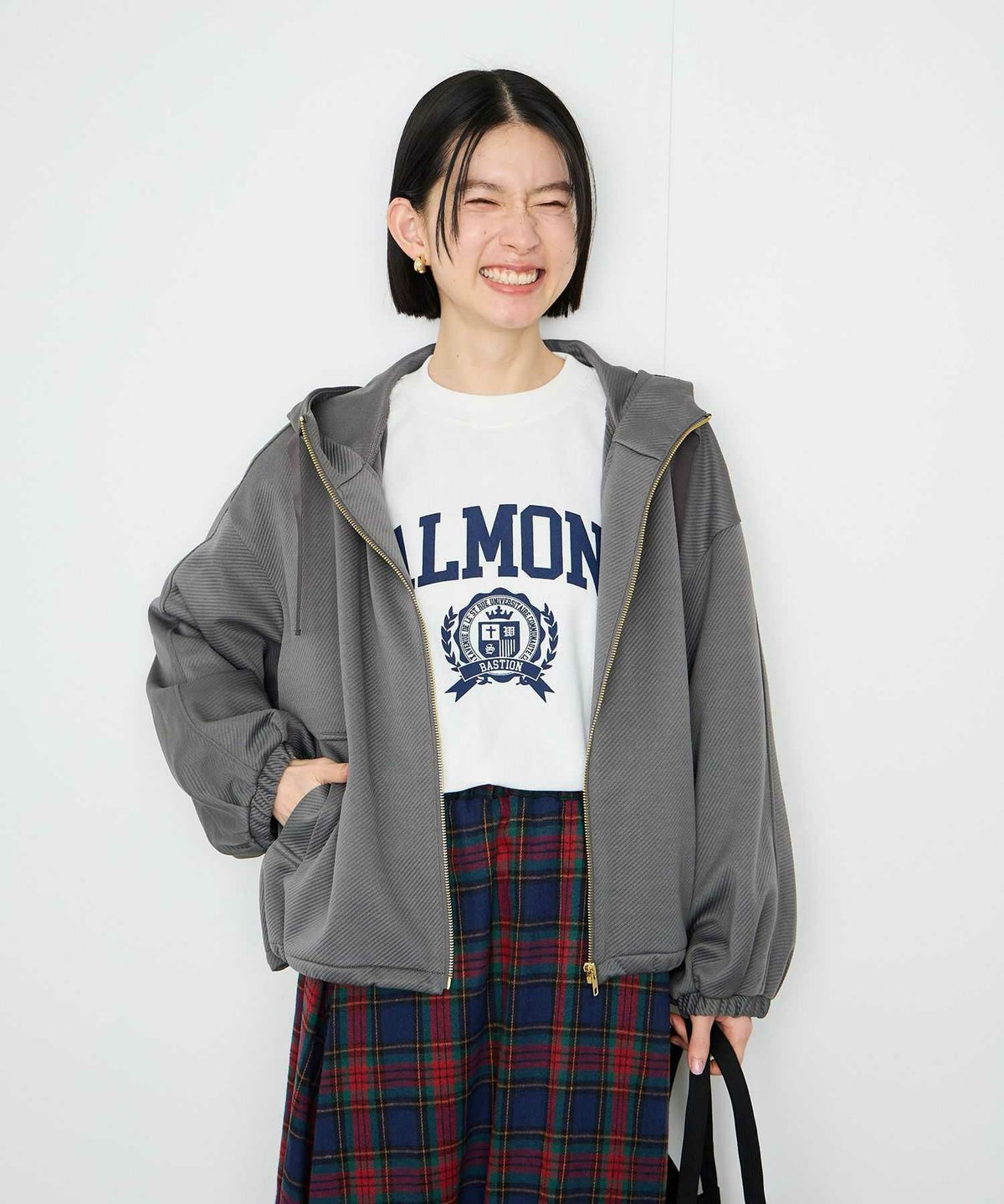 Idnes カルゼフードブルゾン レディース