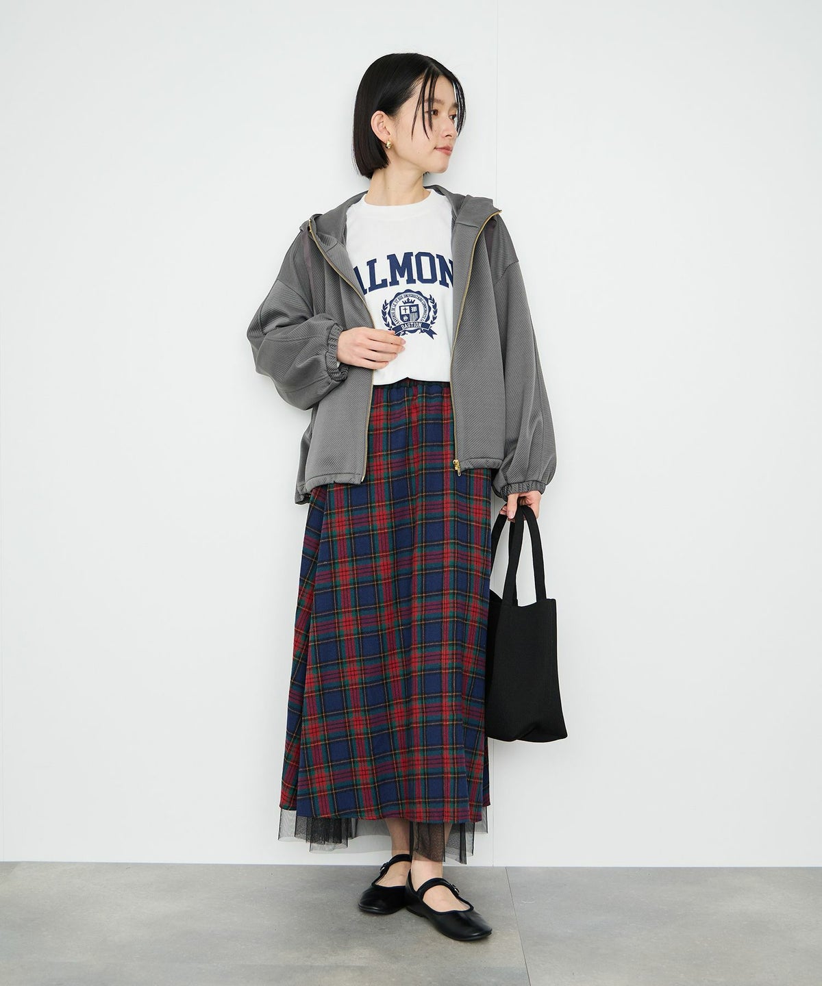 Idnes カルゼフードブルゾン レディース