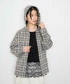 Idnes  フードネルチェックシャツ レディース商品サムネイル-7