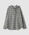Idnes フードネルチェックシャツ レディース商品サムネイル-18