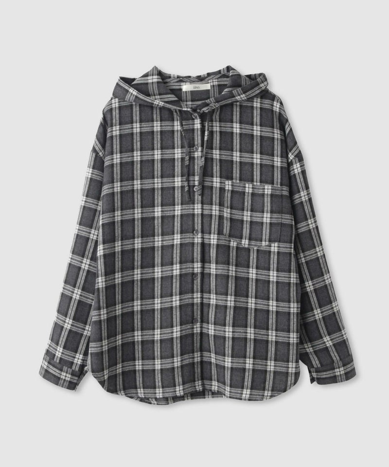 Idnes フードネルチェックシャツ レディース商品画像-19