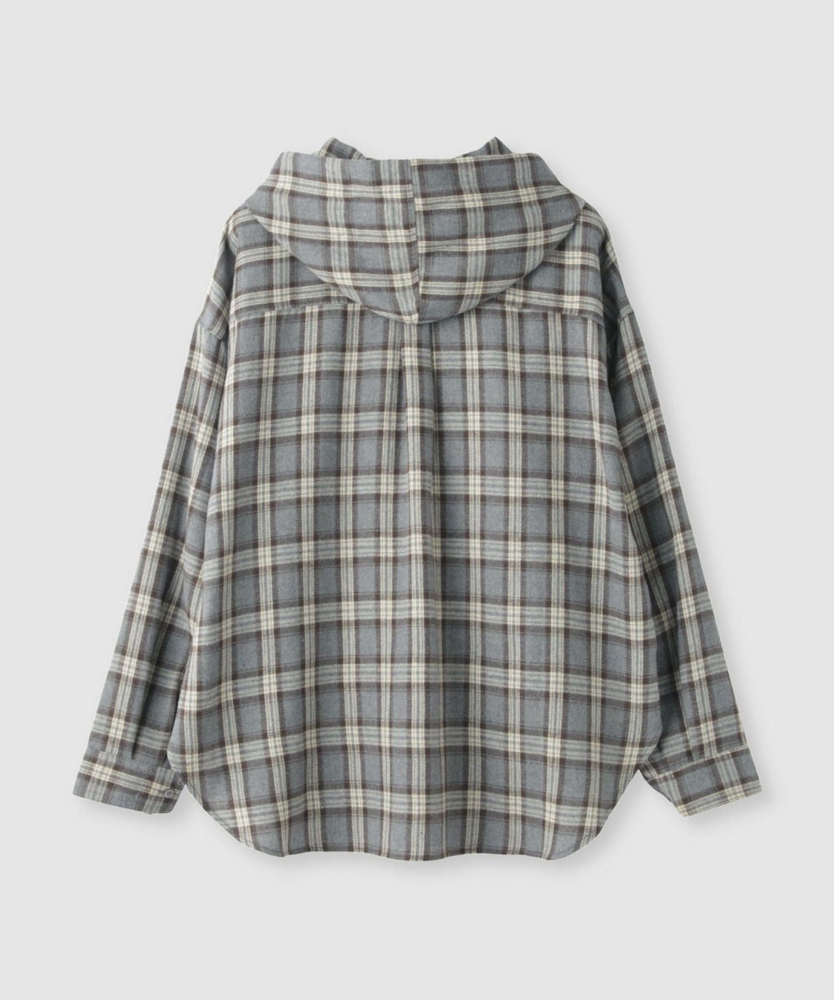 Idnes フードネルチェックシャツ レディース