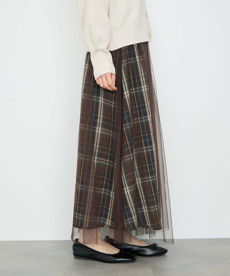 Idnes リバーシブルネルチェックスカート レディース商品画像-3