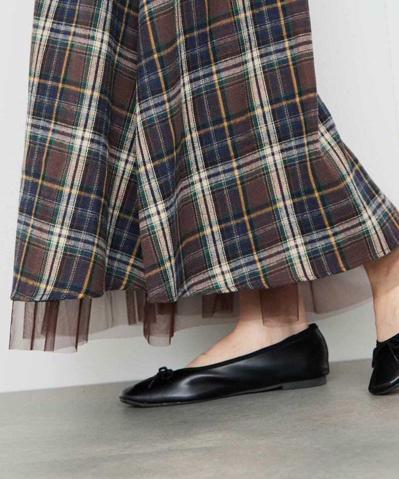 Idnes  リバーシブルネルチェックスカート レディース商品画像-8