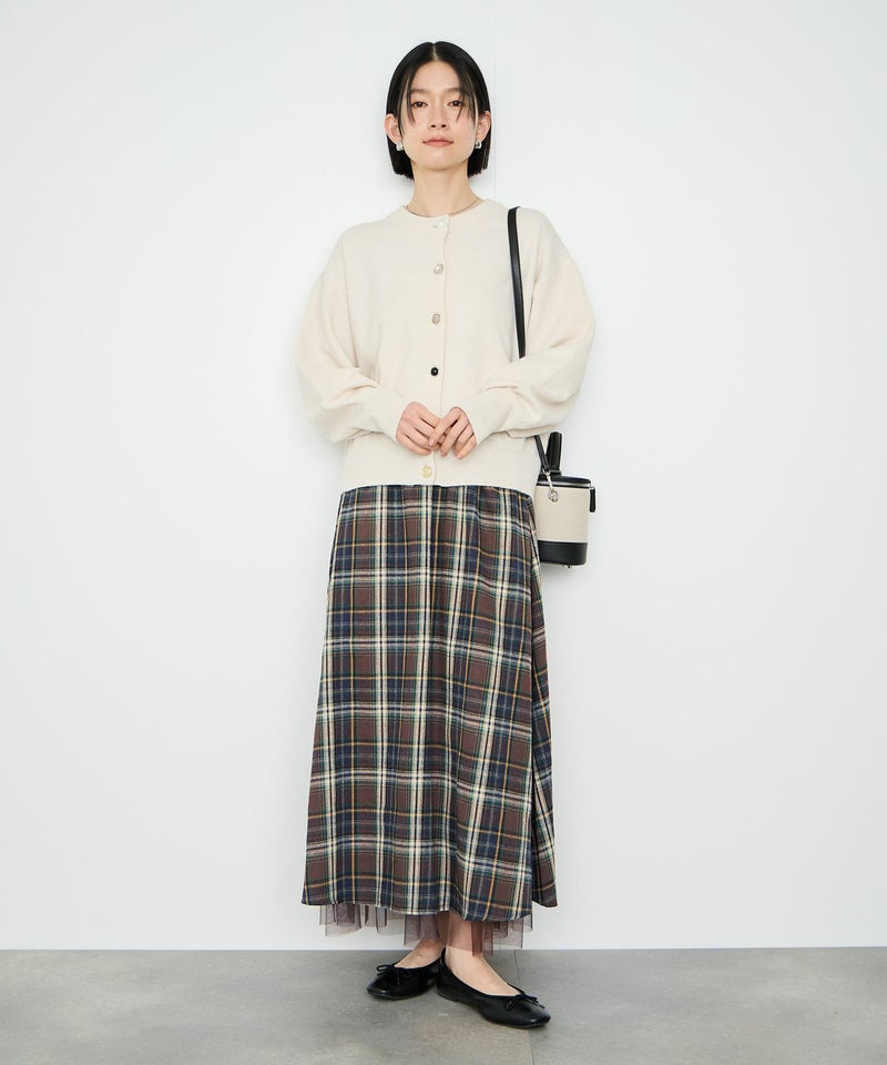 Idnes リバーシブルネルチェックスカート レディース商品画像-11