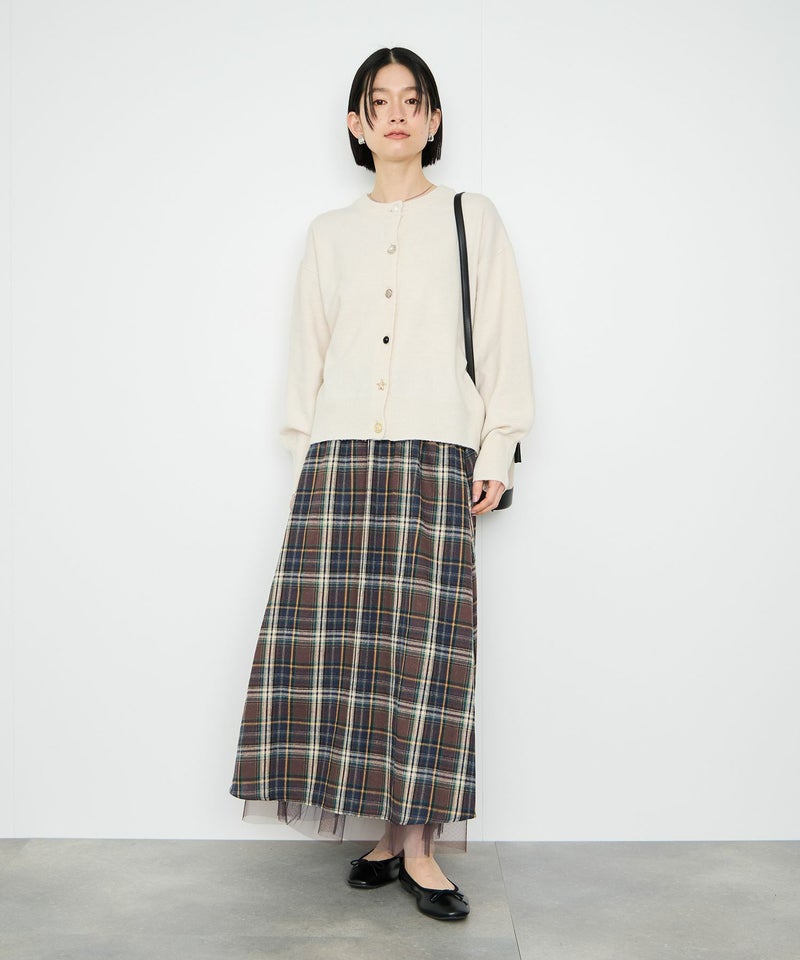 Idnes リバーシブルネルチェックスカート レディース商品画像-12