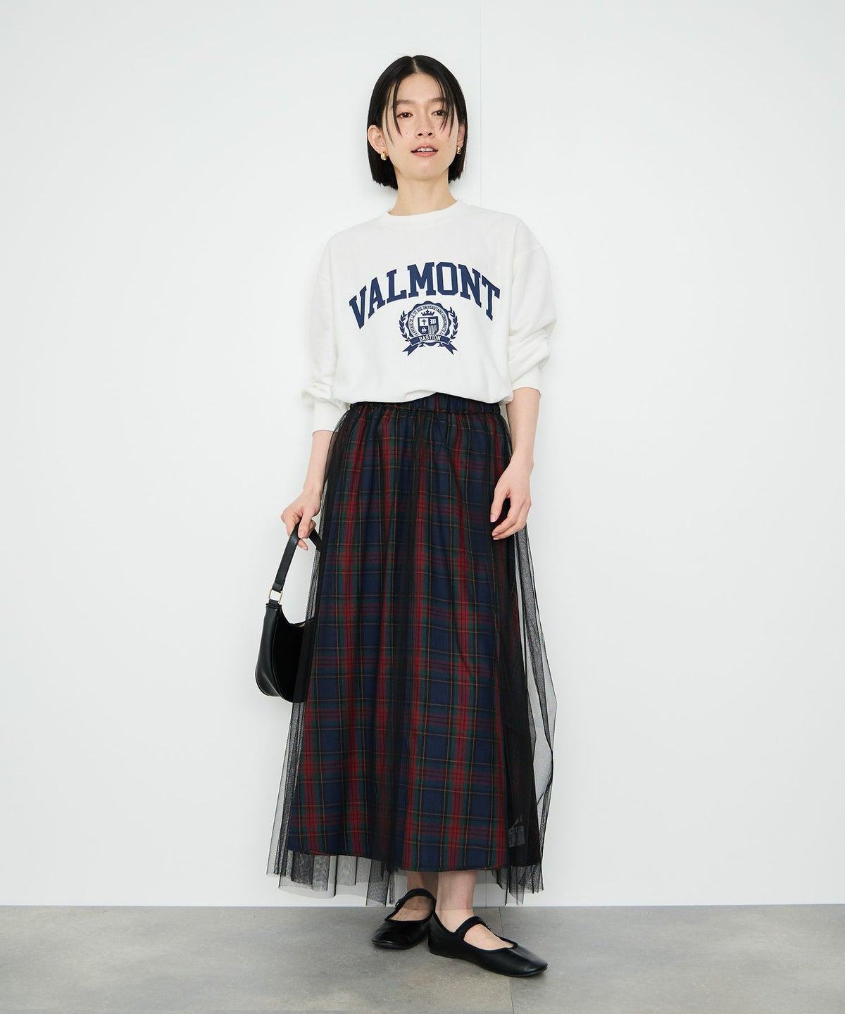  Idnes リバーシブルネルチェックスカート レディース