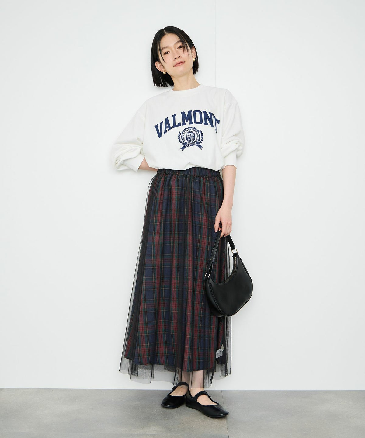  Idnes リバーシブルネルチェックスカート レディース