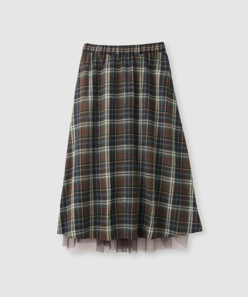 Idnes  リバーシブルネルチェックスカート レディース商品画像-21