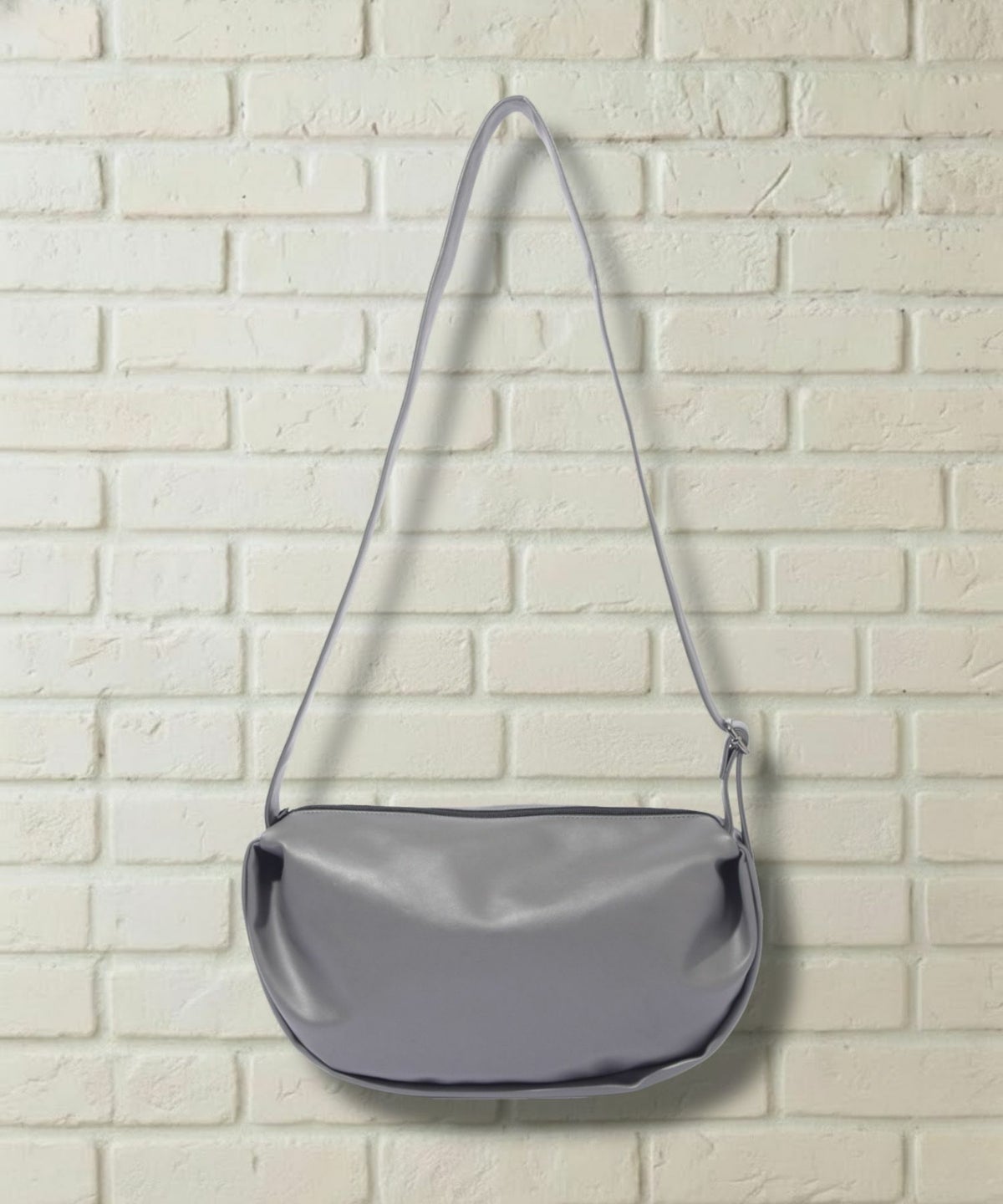 ソフト合皮横型ショルダーバッグ