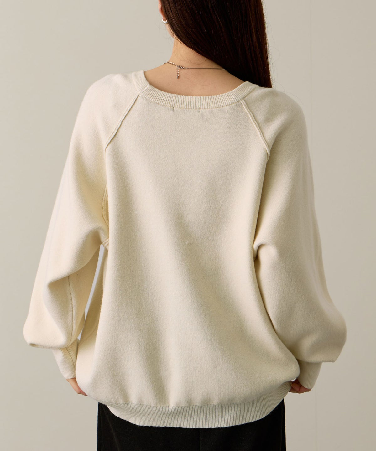 NAVY ガゼット付きWジャガードニットプルオーバー レディース