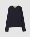 NAVY 配色リブインナープルオーバー レディース