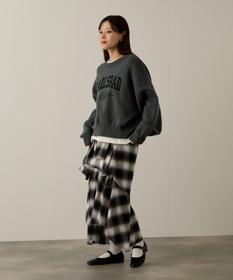 NAVY  カレッジロゴWジャガードニット レディース商品画像-9