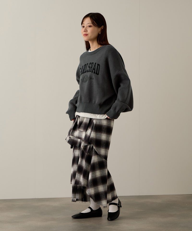 NAVY カレッジロゴWジャガードニット レディース商品画像-10