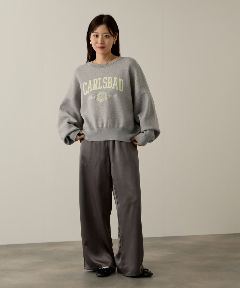 NAVY  カレッジロゴWジャガードニット レディース商品画像-12