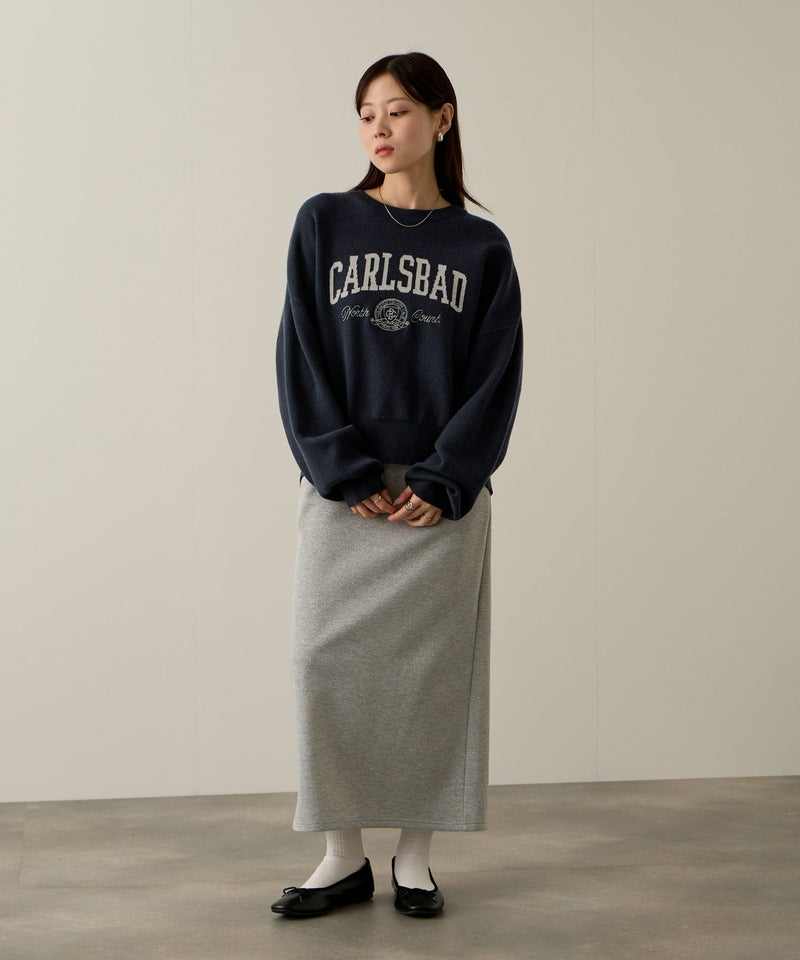 NAVY カレッジロゴWジャガードニット レディース商品画像-16