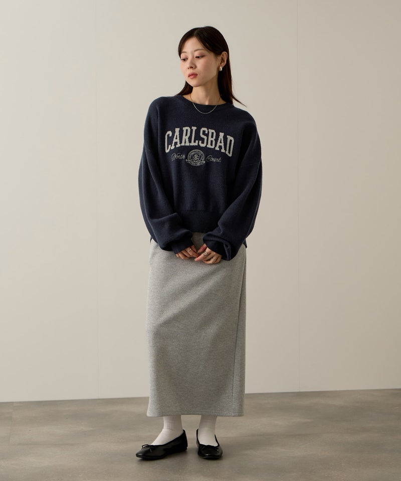 NAVY カレッジロゴWジャガードニット レディース商品画像-17