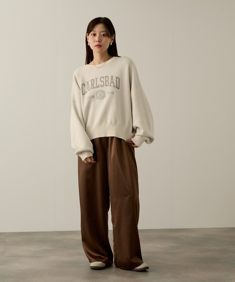 NAVY カレッジロゴWジャガードニット レディース商品画像-20