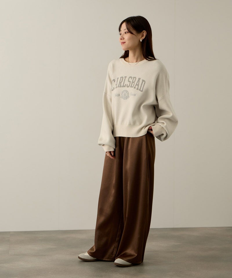 NAVY カレッジロゴWジャガードニット レディース商品画像-21