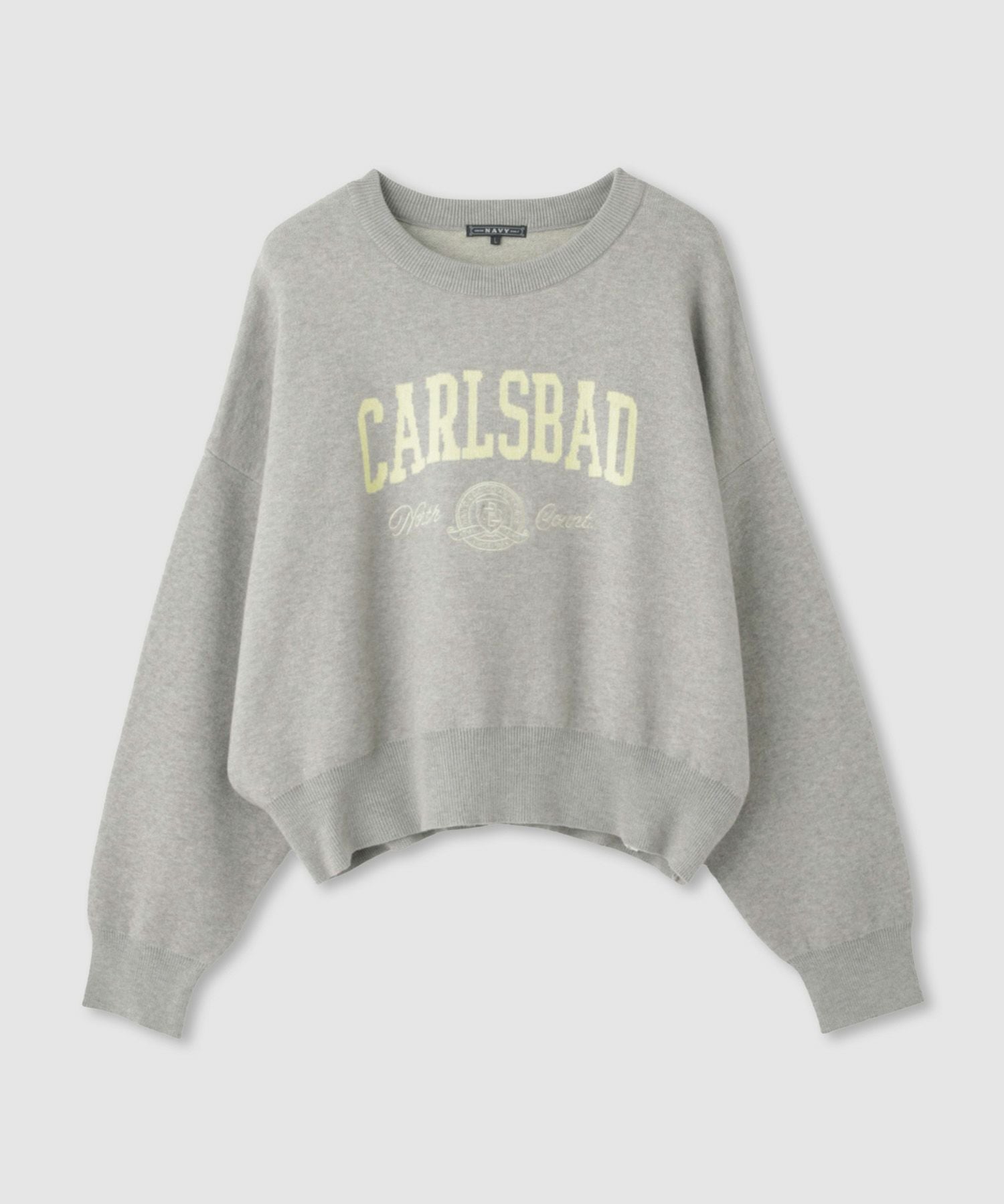 NAVY カレッジロゴWジャガードニット レディース