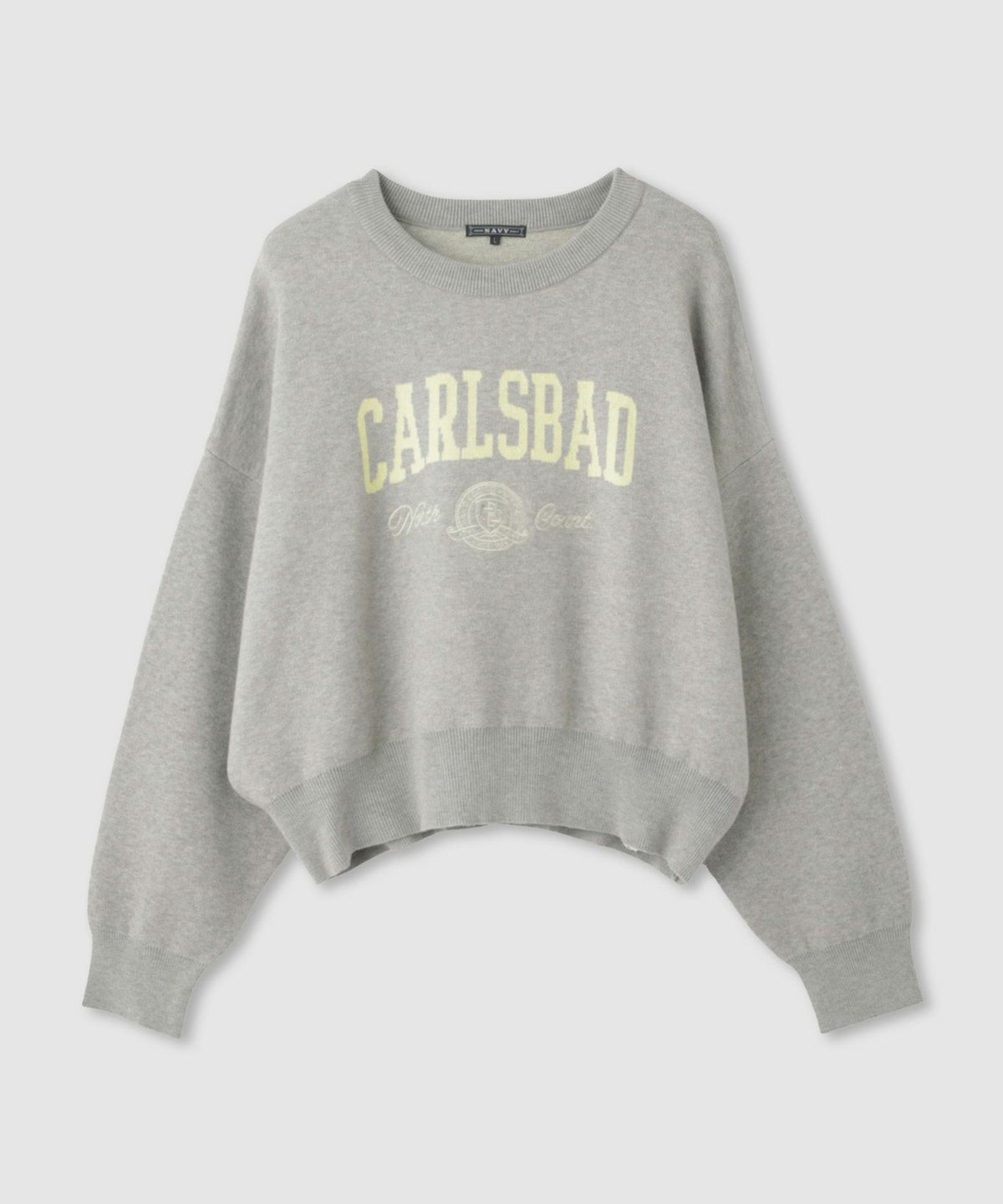 NAVY カレッジロゴWジャガードニット レディース