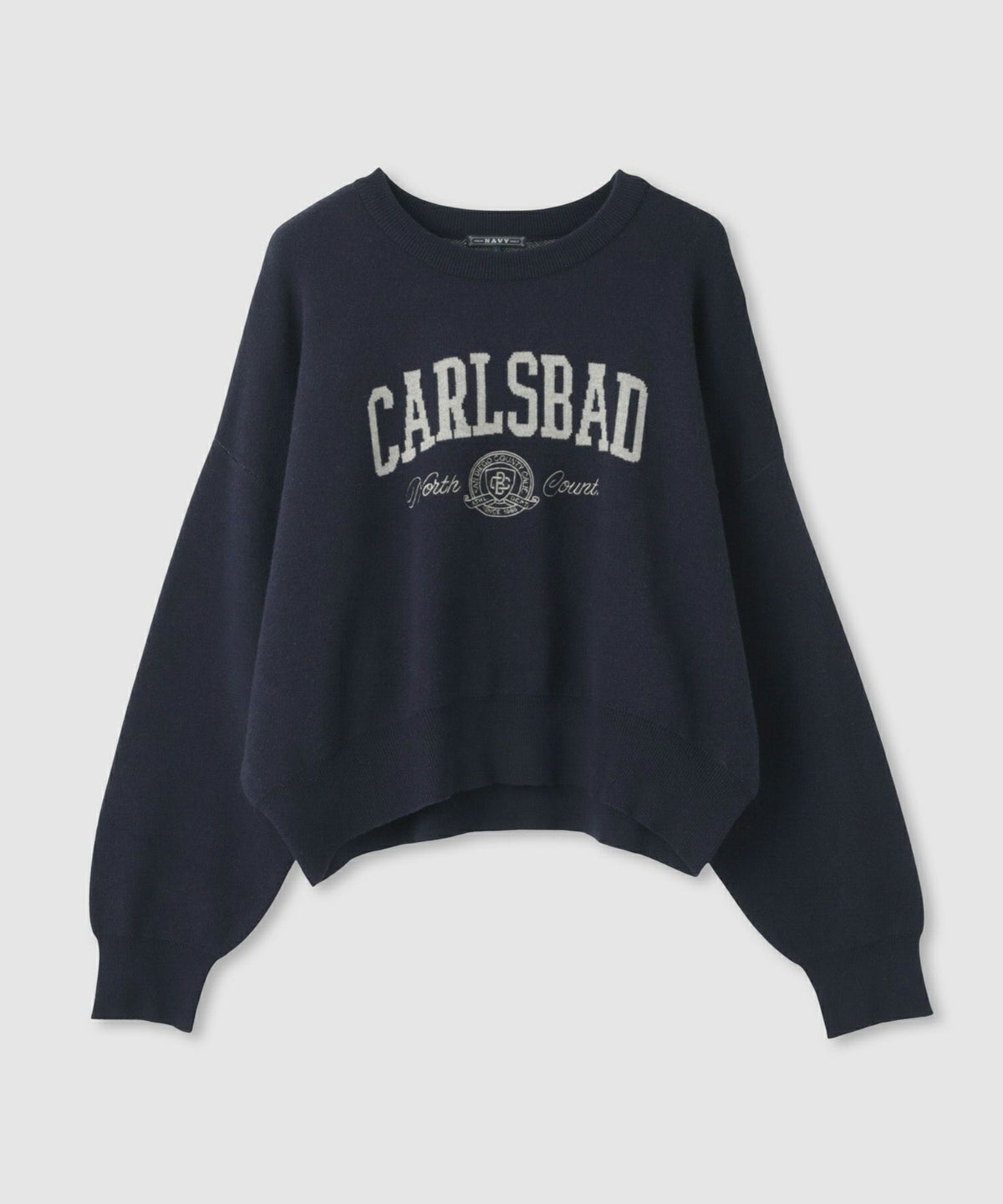 NAVY カレッジロゴWジャガードニット レディース