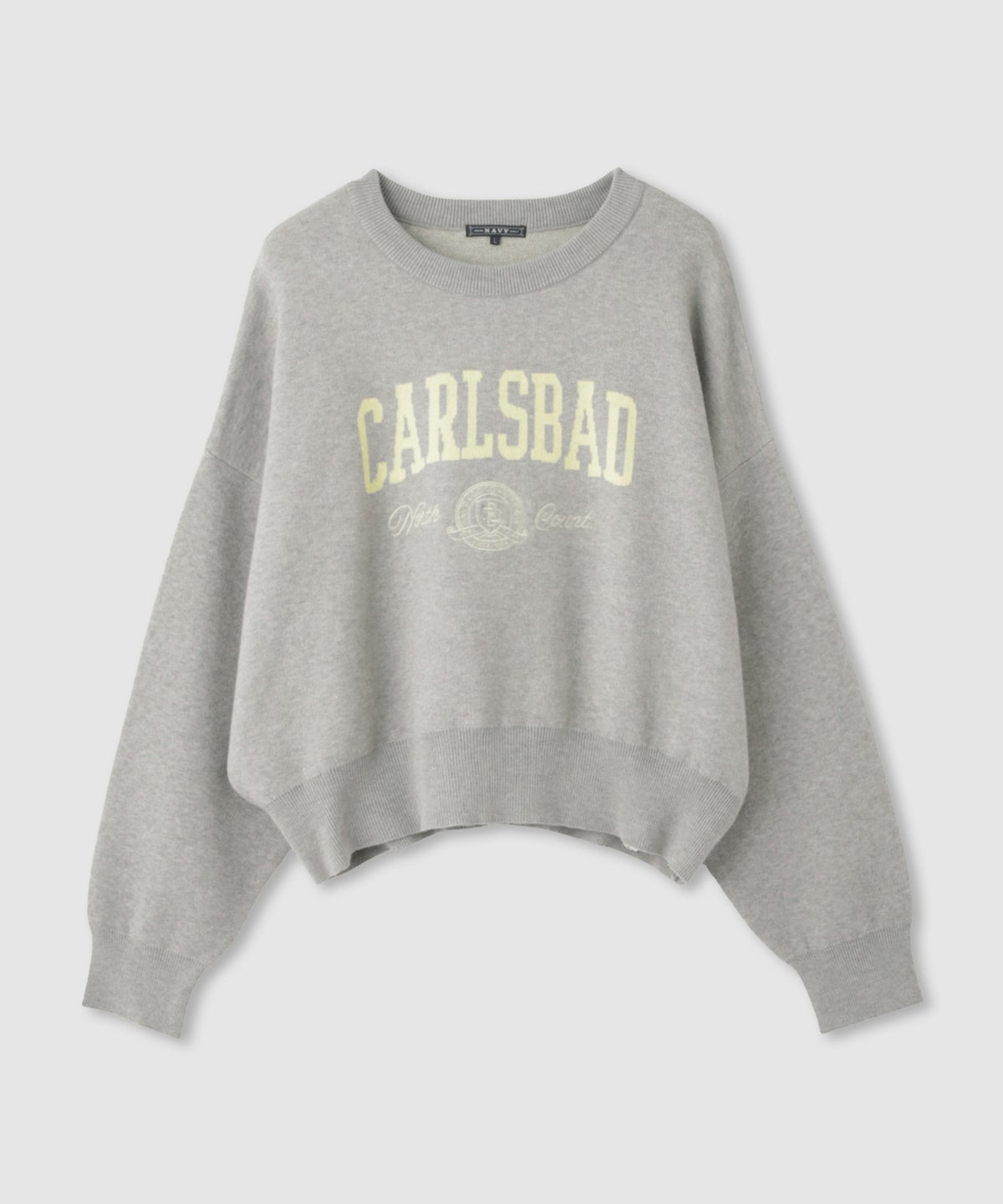 NAVY カレッジロゴWジャガードニット レディース