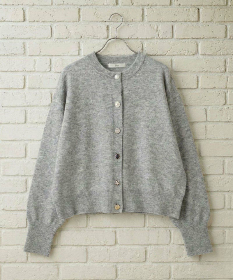 Idnes アソートビジューボタン ヤクライククルーネックカーディガン レディース商品画像-19