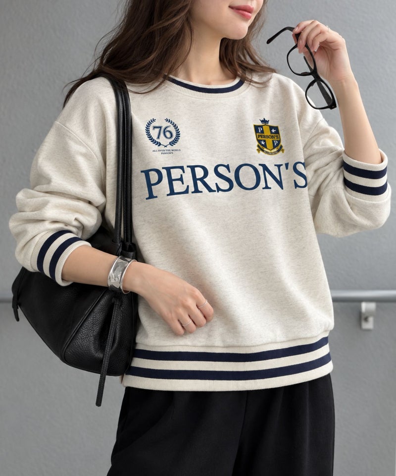 PERSON'S 別注デザイン リブライントレーナー レディース商品画像-1