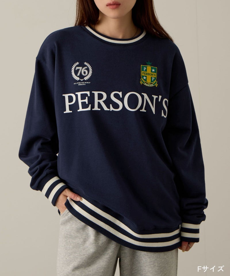 PERSON'S  別注デザイン リブライントレーナー レディース商品画像-3