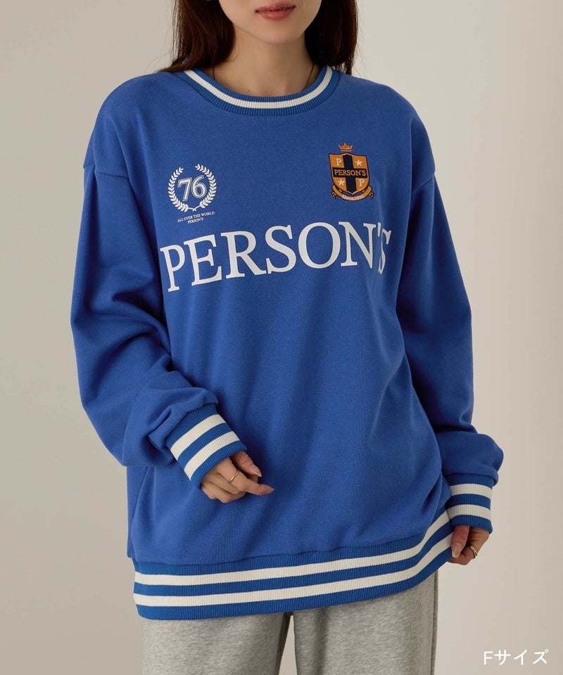 PERSON'S  別注デザイン リブライントレーナー レディース商品画像-4