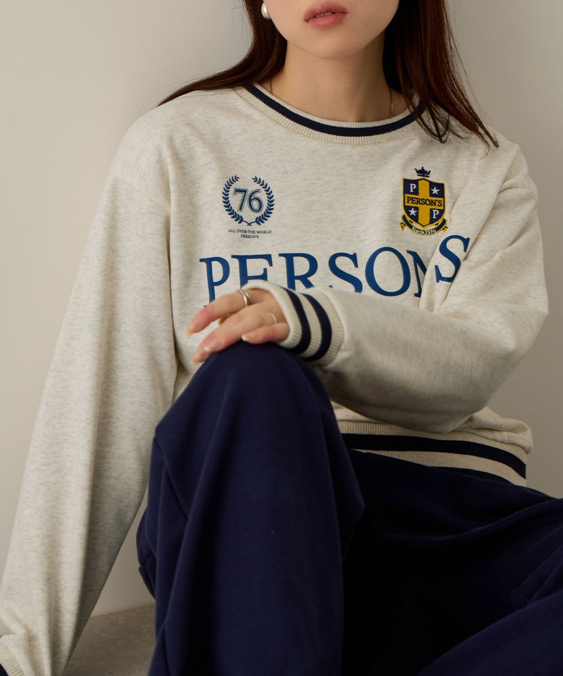 PERSON'S 別注デザイン リブライントレーナー レディース商品画像-5