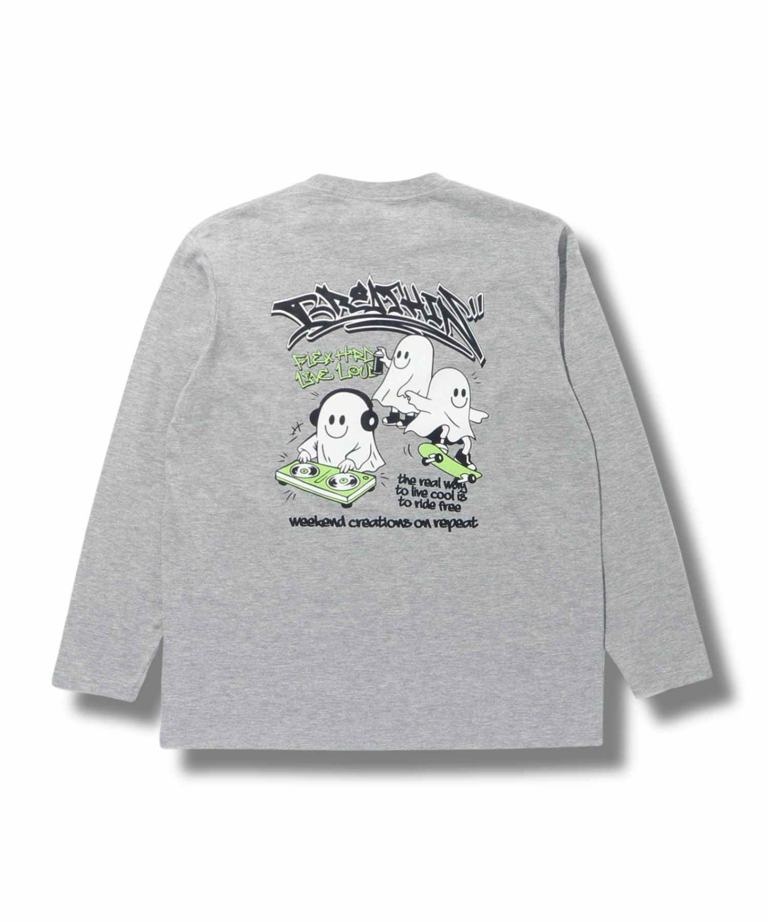 T-GRAPHICS ストリートゴースト長袖Tシャツ メンズ